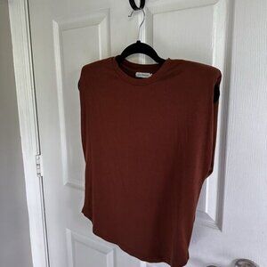 Good American Strong Shoulder Tank Top Women’s Tortoise Shell Brown Size 0